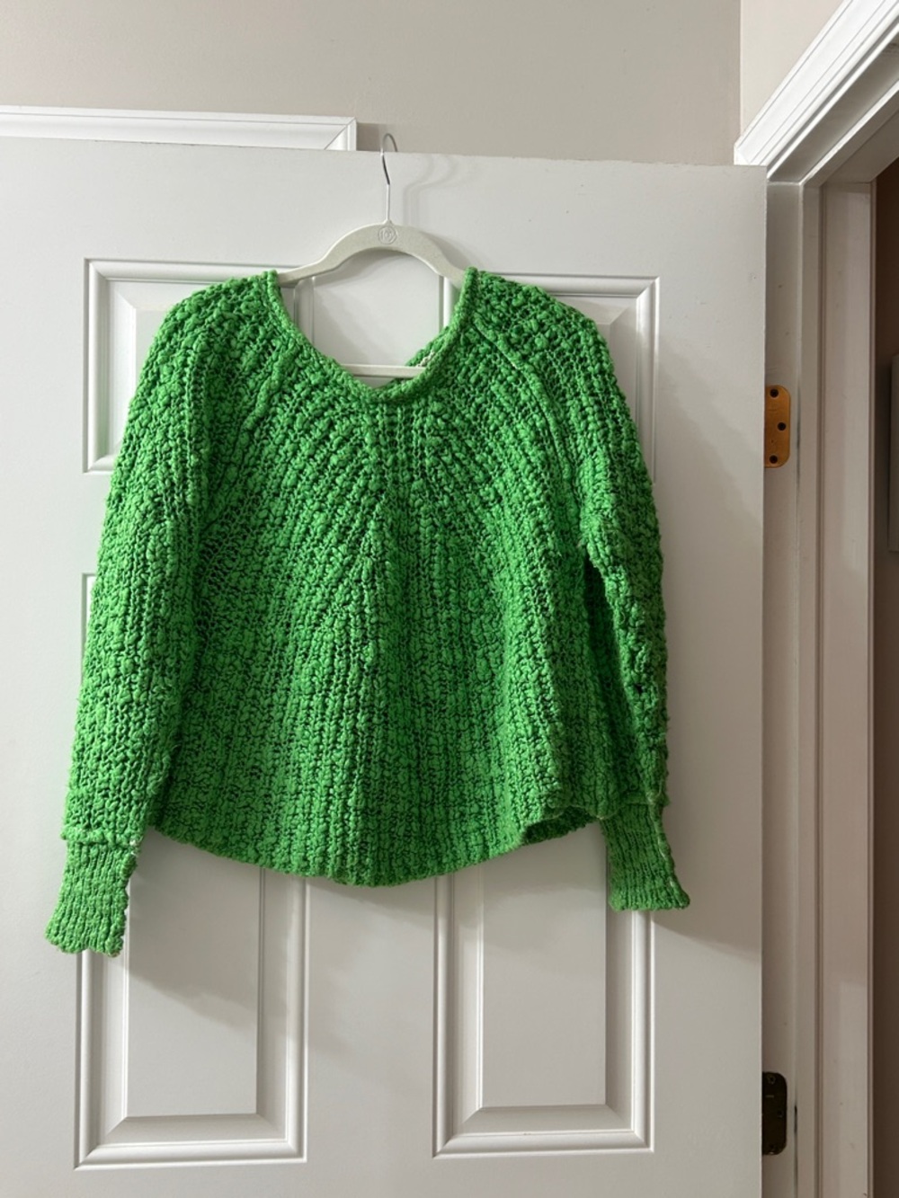 Free People Green Chunky Crewneck Sweater